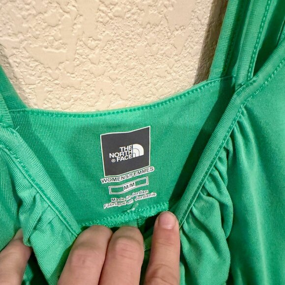 The North Face Sleeveless Mini Tank Dress M Green Cutout Strap Zip Pocket TNF - Picture 4 of 12